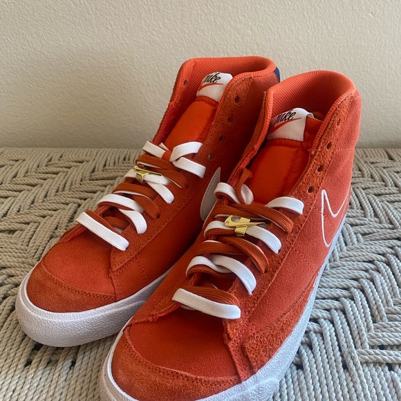 Nike blazer mid 77 orange suede shoes sneakers mens 9.5 10 - Picture 10 of 14